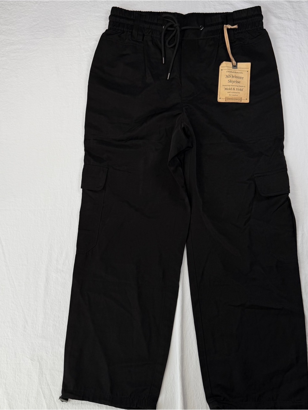 NWT Democracy Ab'leisure Skyrise Black Cargo Pants Size S